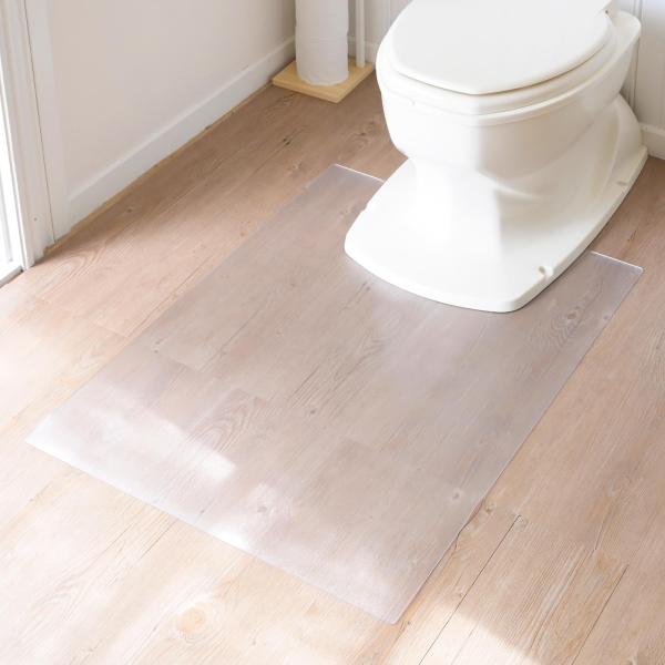 山善(YAMAZEN) トイレマット 拭ける 透明 PVCマット 60×80cm ハサミでカットで