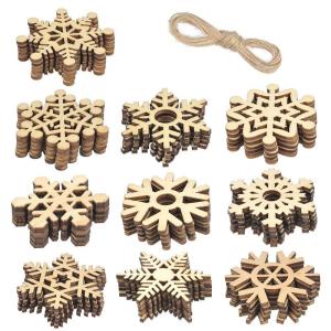 Atpwonz 50枚セット クリスマスツリー オーナメント 木製