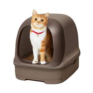 ニャンとも清潔トイレセット 約1か月分チップ・シート付 猫用トイレ本体 ドームタイプ ブラウン｜満天堂ヤフーショッピング店