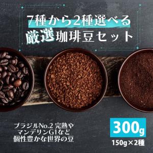 コーヒー豆セット 7種から2種選べる 150g×2 計300g 満天珈琲 自家焙煎 豆 粉 深煎り お試し コスパ お得 おいしい 人気