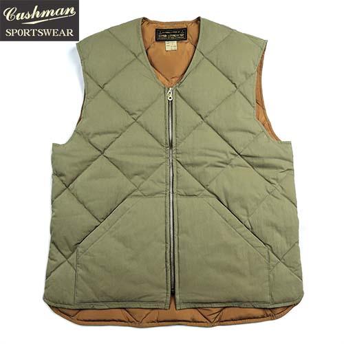 クッシュマン CUSHMAN 21381 C/N CLOTH DOWN VEST ロクヨンクロス ダ...