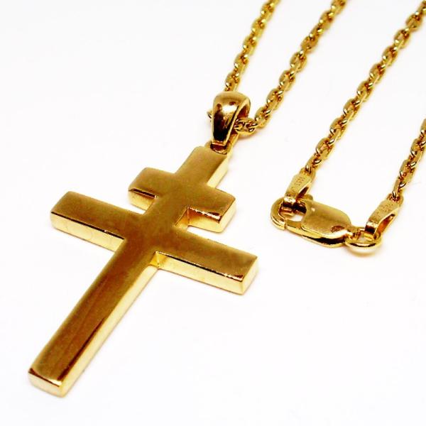 Silver925 ロレーヌ十字ネックレス 18金コーティング 　Lorraine cross K1...