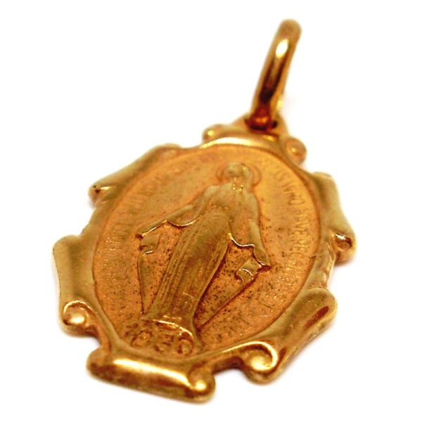 Silver925 アンティークゴールド マリアメダイペンダント 18金コーティング