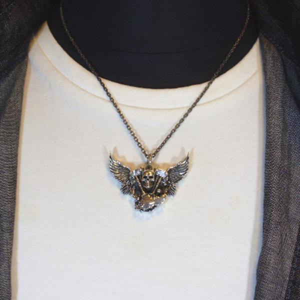 バイカーネックレス　Silver925 バイクエンジン　ナックルヘッドモチーフ