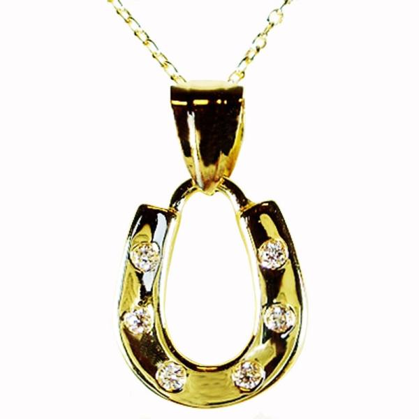 K18 メンズ 馬蹄ネックレス ダイヤモンド装飾 1.0mm幅 チェーン使用