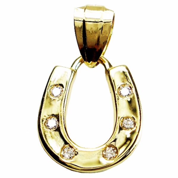 K18 メンズ　馬蹄ペンダント　ダイヤモンド装飾