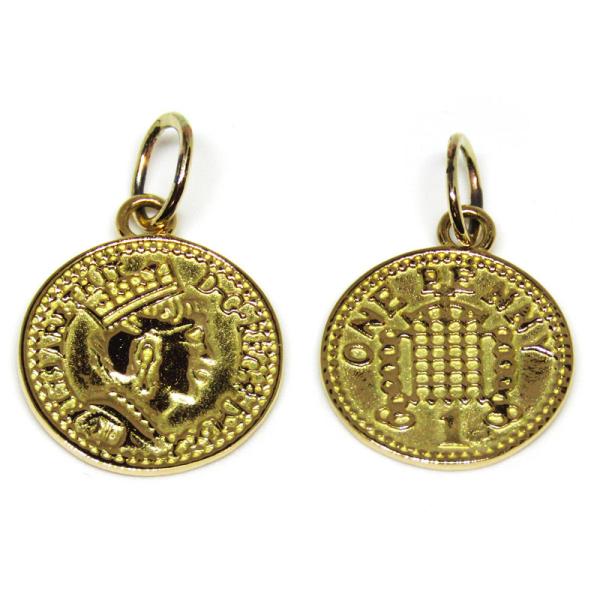 K18 エリザベスコイン　ペンダント　1ペニーコイン