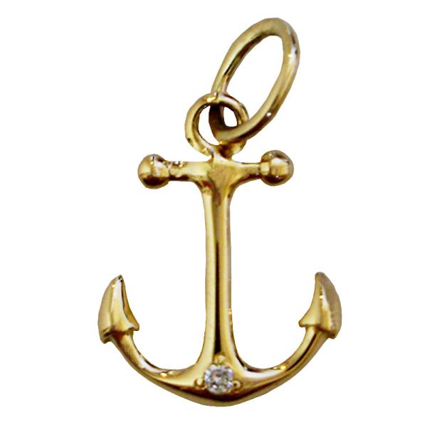 K10 錨 碇 アンカー ダイヤモンド メンズ レディス ペンダント 送料無料 10金アンカーペンダ...