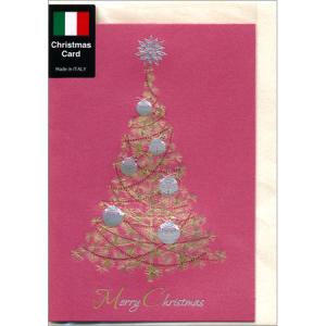 クリスマスカード ツリーピンク 1枚入 CMGI-508│ACTIVE 16枚までネコポス便可能 M在庫-2-C2