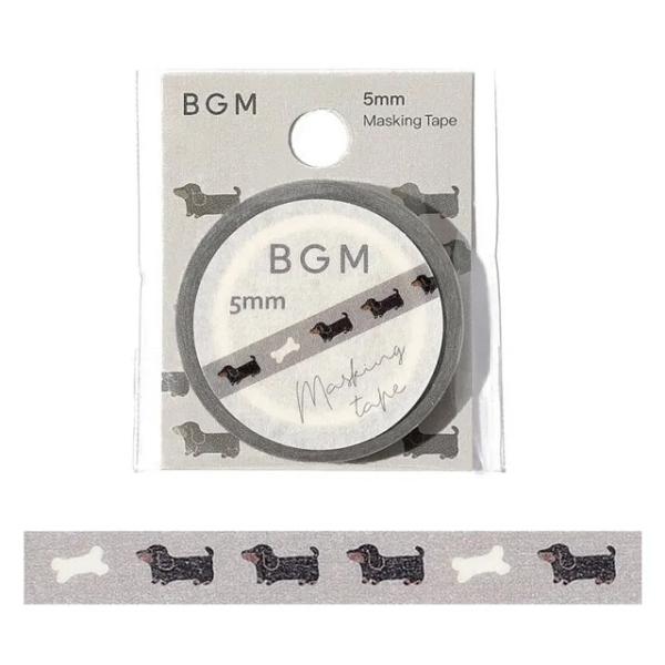 マスキングテープ ライフ ダックスフント 5mm幅 BM-LS067 BGM 48個までメール便可能...