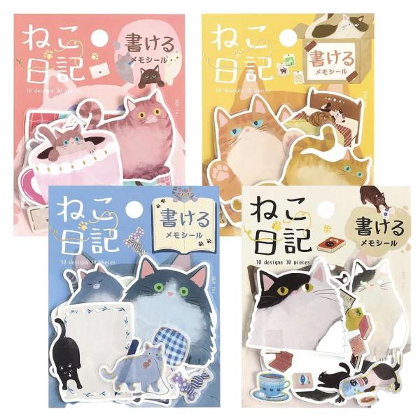 書けるメモシール ねこ日記 BS-MX BGM メール便可能 M在庫-2-B1