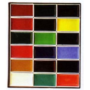 顔彩18色セット 水墨画・絵手紙用顔彩│墨運堂　ネコポス便不可