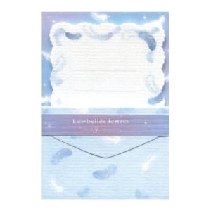 ミニミニレターセット 青羽柄 便箋8枚+封筒4枚 CGMML1004 クリエイトG 40個までネコポス便可能