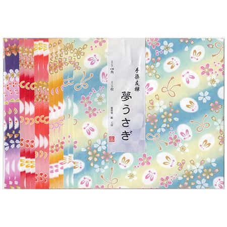 手染友禅 夢うさぎ 15枚入 150×150mm 折り紙｜富美堂 6個までネコポス便可能