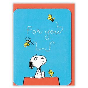 スヌーピー グリーティングカード 刺繍 屋根の上で EAP-763-022 多目的│Hallmark 12枚までネコポス便可能 M在庫-2-C2