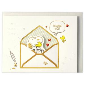 スヌーピーサンキューカード 手紙の中から EAP797-232 グリーティングカード│Hallmark 12枚までネコポス便可能 M在庫-2-C2