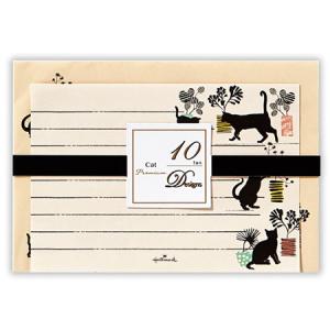 10デザインレターセット キャット 便箋10柄10枚8枚＆封筒10柄10枚 EES-744-649 猫柄 Hallmark 10個までネコポス便可能