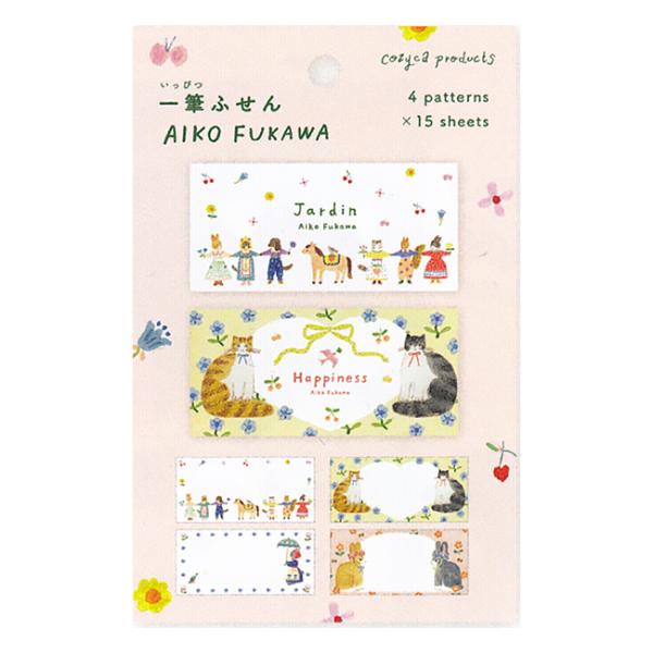 Aiko Fukawa 一筆ふせん Jardin・Happiness 6柄30枚入 20-540 表...