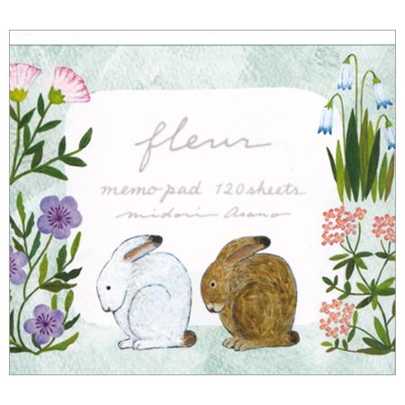 浅野みどりブロックメモ フルール 4柄120枚 22-873 6個までメール便可能 表現社 M在庫-...