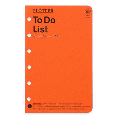 PLOTTERメモパッドToDoリスト　ミニ6穴サイズ　50枚　77716429｜knox　12冊ま...