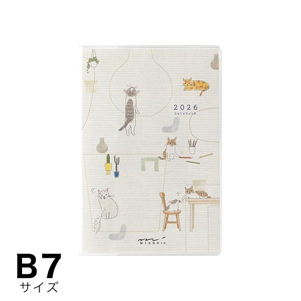 ポイント5倍 2026年版ポケットダイアリー ネコ柄 マンスリータイプ B7サイズ 1月始まり 22...