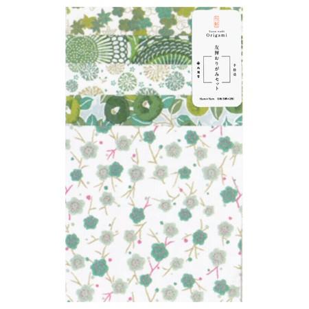友禅おりがみセット Green 150×150mm 5柄各2枚入 29243 折り紙｜尚雅堂 12冊...
