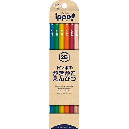 名入れ無料 ippoかきかたえんぴつ 2B ナチュラル 12本入 KB-KNN04-2B｜トンボ 4...