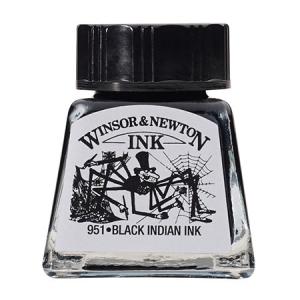 ドローイングインク14ml　ブラックインディアン　030A　カラーインク｜WINSOR&NEWTON　ネコポス便不可