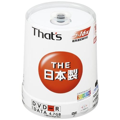 太陽誘電製 That's DVD-Rデータ用 16倍速4.7GB 盤面アクアホワイト プリンタブル ...