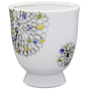 24to3西富陶磁器 伊万里焼 徳七窯 色絵菊 湯呑 大