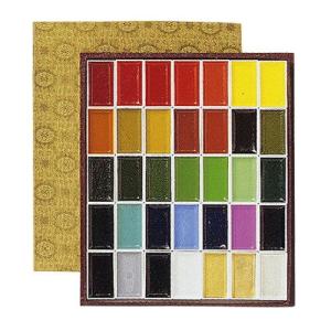 吉祥 吉祥 日本画用絵具 角顔彩 上製 35色