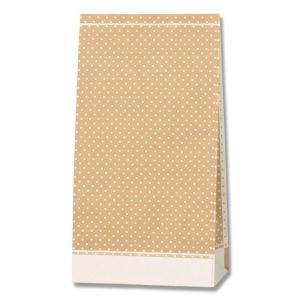 シモジマ(shimojima) シモジマ ヘイコー 紙袋 角底袋 No.6 ピンドット ホワイト 15x9x28cm 100枚 004050602