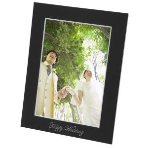 チクマ Chikuma フォトフレーム 差し込み式ペーパーフォトスタンドWedding 2L タテ ブラック 30798-3