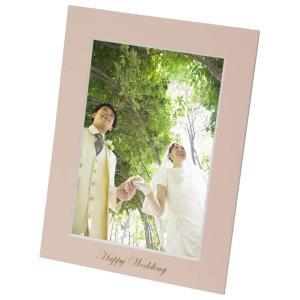 チクマ Chikuma フォトフレーム 差し込み式ペーパーフォトスタンドWedding 2L タテ ライトピンク 30800-3