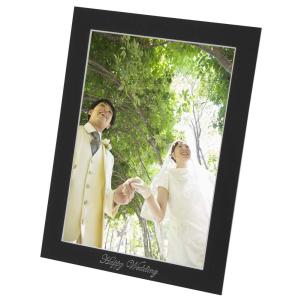 チクマ Chikuma フォトフレーム 差し込み式ペーパーフォトスタンドWedding A4 タテ ブラック 30806-5