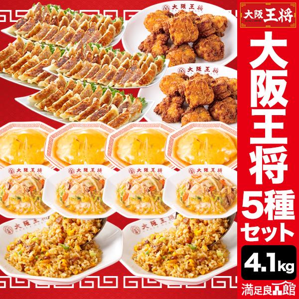 期間限定SALE中 4.1kg超 大阪王将5種まんぷくセット 王将福袋 王将セット 唐揚げ 餃子 炒...