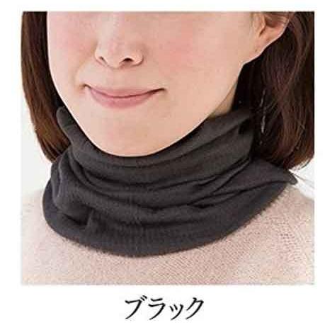ネックウォーマー シルク綿ガーゼマスクネックウォーマー ブラック ガーゼ ネコポス発送 送料180円