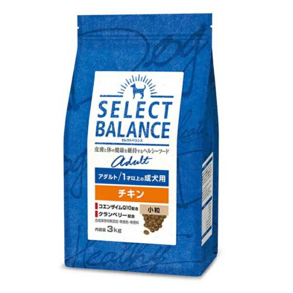 セレクトバランス アダルト チキン 小粒 1才以上の成犬用 3kg【着後レビューで500円クーポンG...