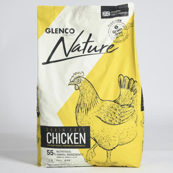 GLENCO グレンコナチュール グレインフリー アダルト チキン 中粒 12kg【sg-tt】