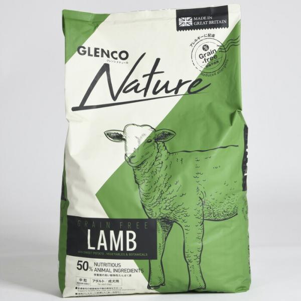 GLENCO グレンコナチュール グレインフリー アダルト ラム 中粒 12kg【sg-tt】