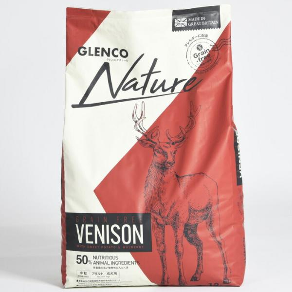 GLENCO グレンコナチュール グレインフリー アダルト ベニソン 中粒 12kg【sg-tt】