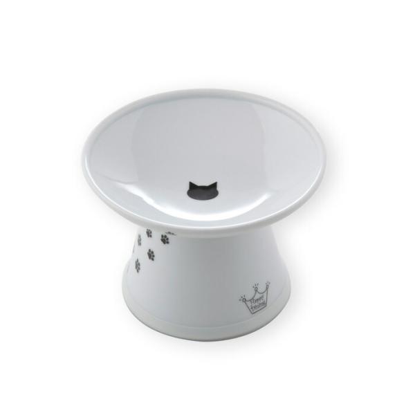 ハッピーダイニング 猫用 脚付フードボウル 浅広口タイプ 猫柄