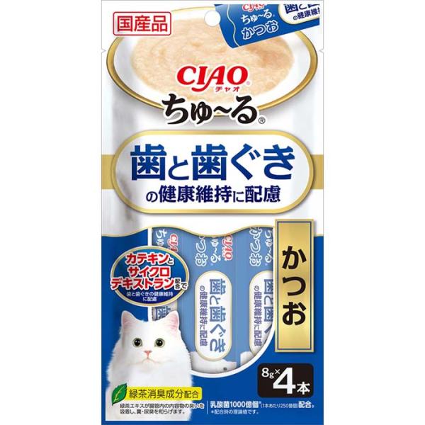 CIAO  ちゅ〜る 歯と歯ぐきの健康維持に配慮 かつお 8g×4本