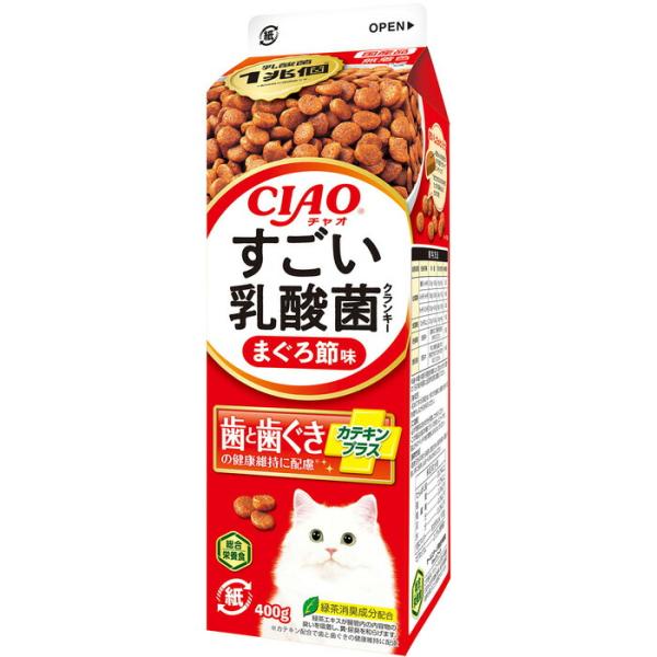 CIAO すごい乳酸菌クランキー牛乳パック まぐろ節味 400g