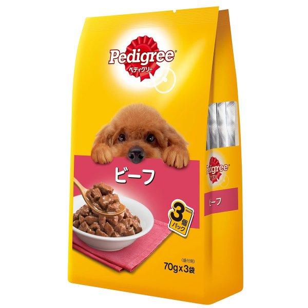 ペディグリー パウチ 成犬ビーフ70ｇ×3Ｐ