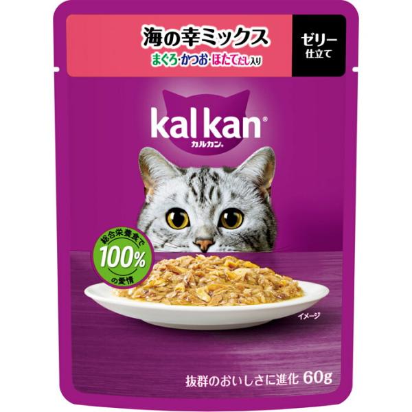 カルカン パウチ 海の幸ミックス まぐろ・かつお・ほたてだし入り 60g