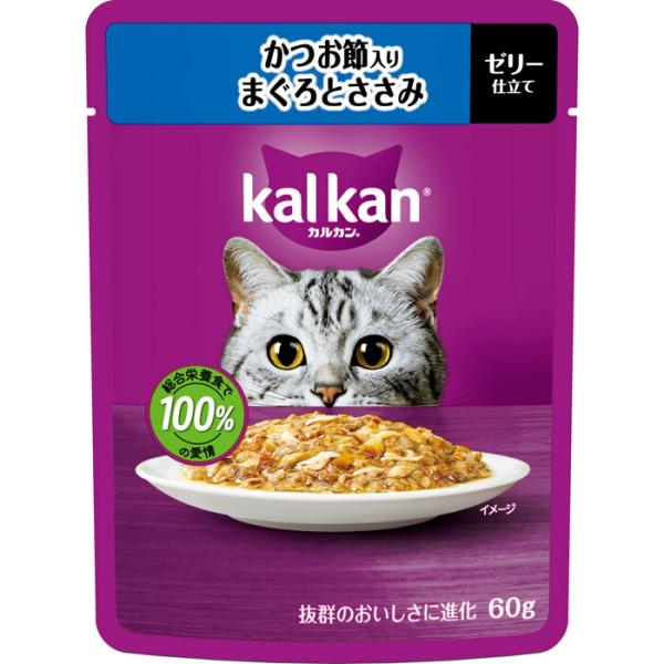 カルカン パウチ かつお節入りまぐろとささみ 60g