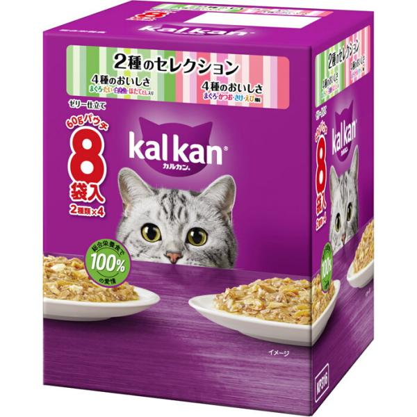 カルカン パウチ 2種のセレクション 4種のおいしさ まぐろ・たい・白身魚・ほたてだし入り 4種のお...