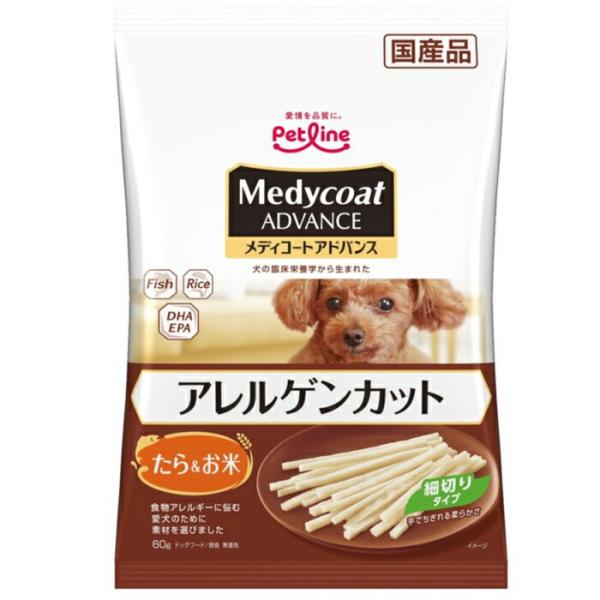 メディコート アドバンス アレルゲンカット ジャーキー 細切り たら＆お米 60g