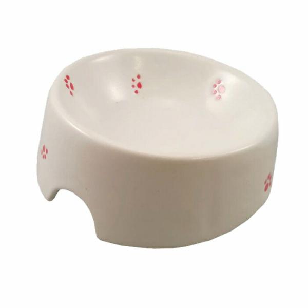 瀬戸焼 猫用 食器 猫の耳 Mタイプ 足跡柄